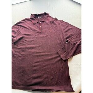 VTG Mens Ashworth Knit Golf Preppy Long Sleeve Polo Sweater Purple Size 2XL‎